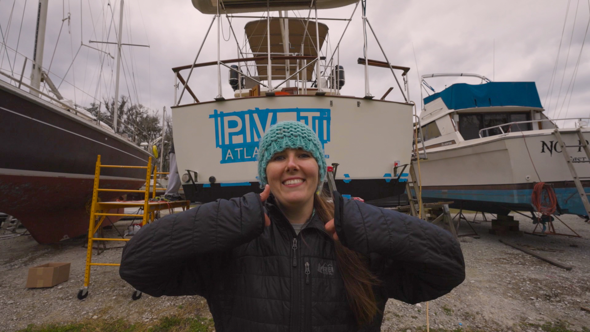 Christening our boat as we finally launch MV Pivot!