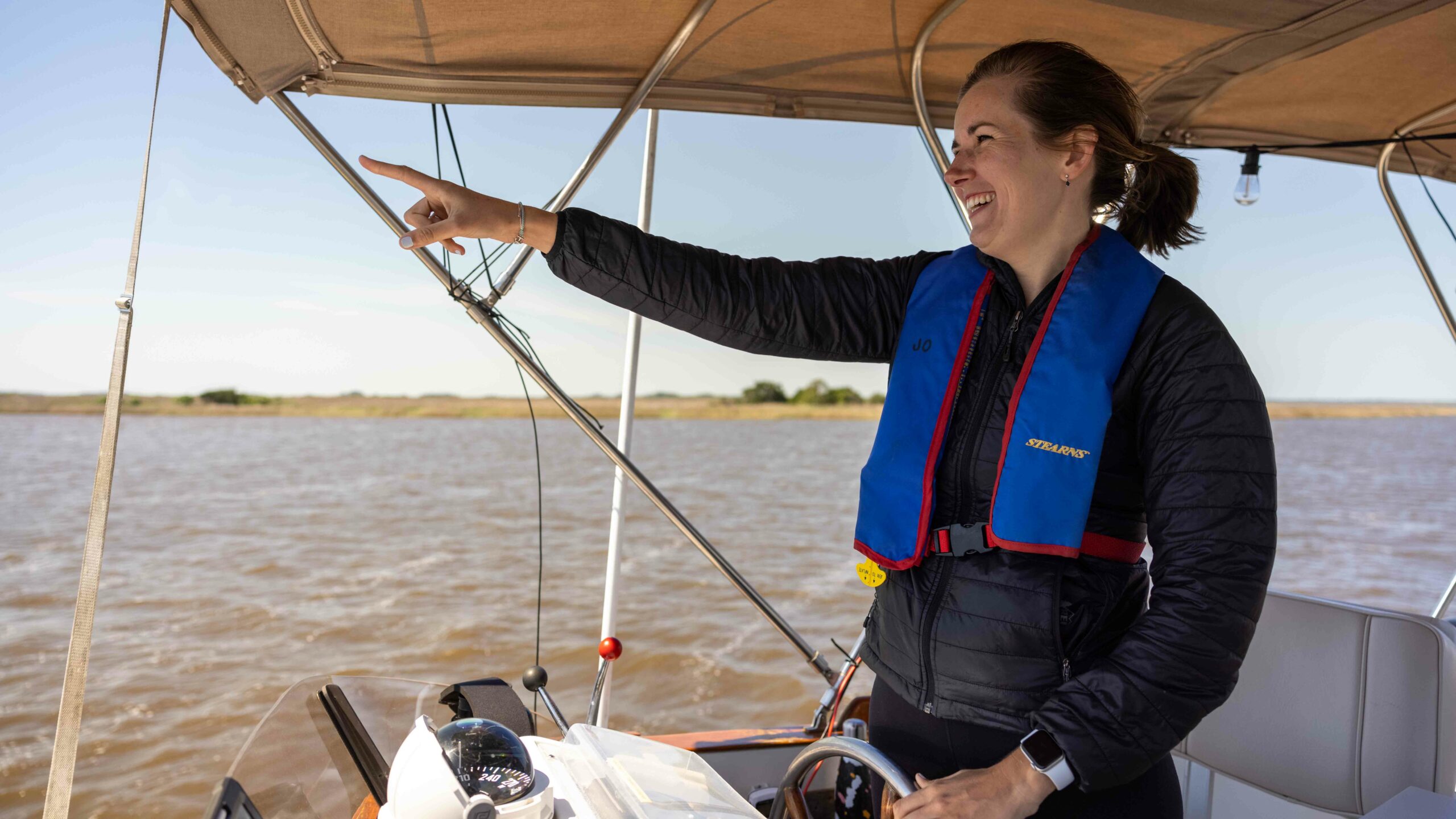 Boating through Mud River on one of the toughest parts of the Great Loop