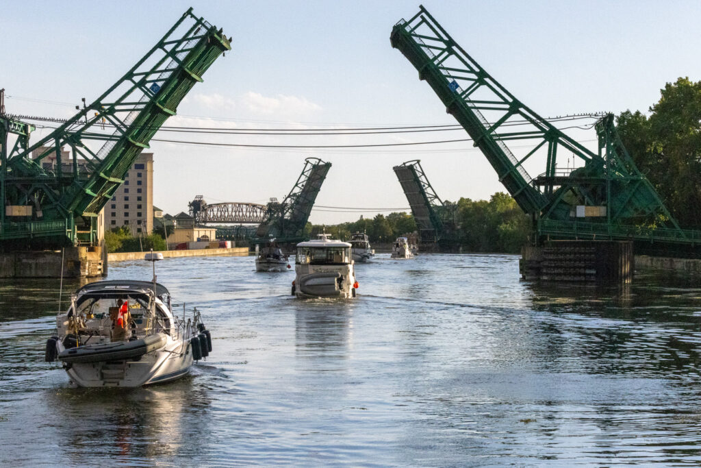 This Sailboat is converted for the loop as it heads down the Mid-West Rivers