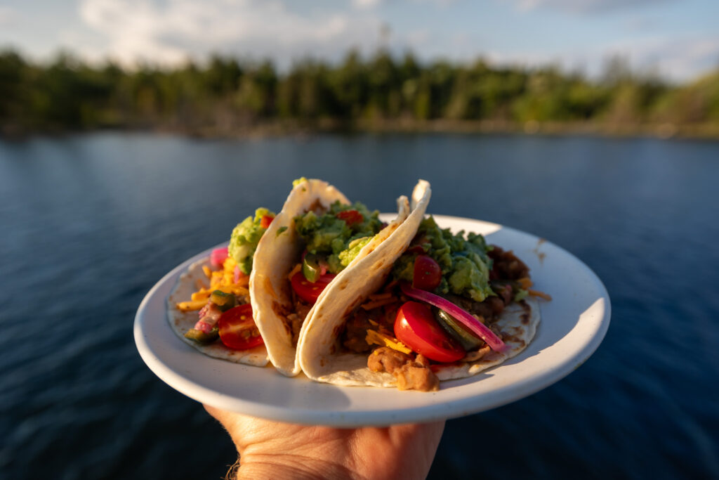 Tacos we made for dinner one night while living on a boat for 3 years