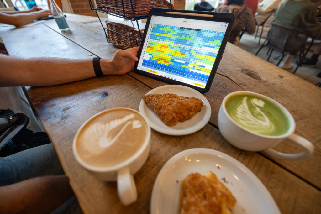 working at a coffee shop