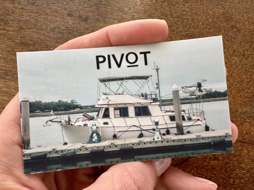 The Back of our Boat Card