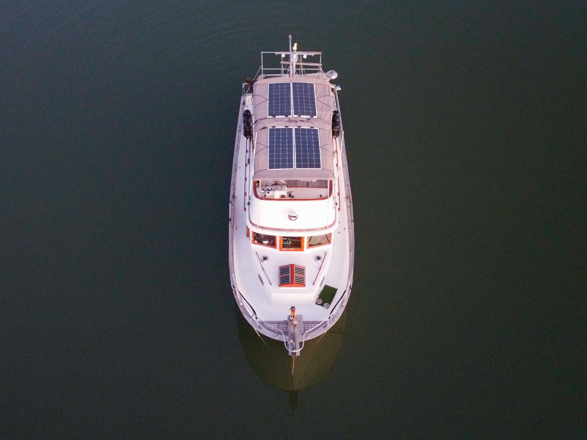 Solar panels on the bimini