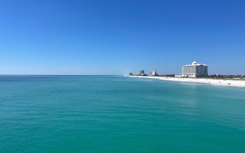 The bright blue waters of Pensacola, FL.