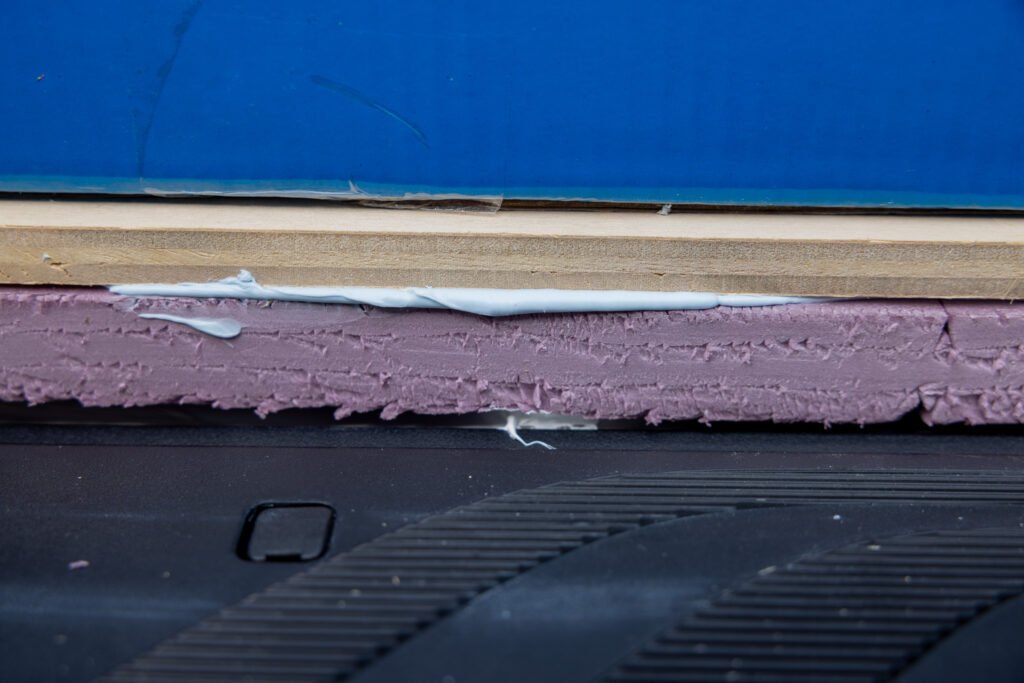 PL 300 getting pushed out while compressing the wood on camper van floor
